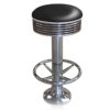 Bar stool BS-27 Black with footring-Hout | Bel Air Retro Fifties Furniture