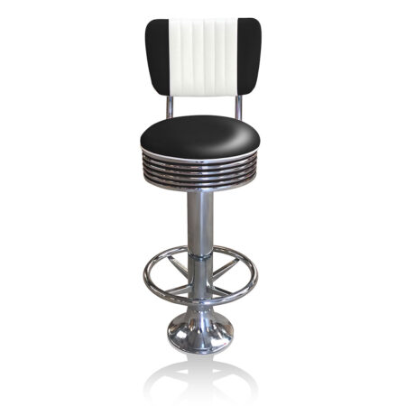 Bar stool BS-27 CB Black with footring-Beton | Bel Air Retro Fifties Furniture