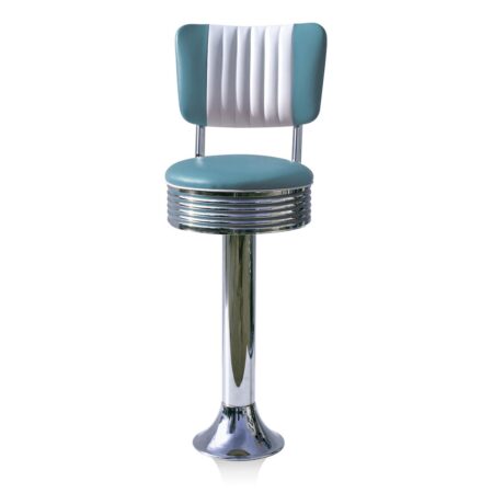 Bar stool BS-27 CB Blue-Beton | Bel Air Retro Fifties Furniture