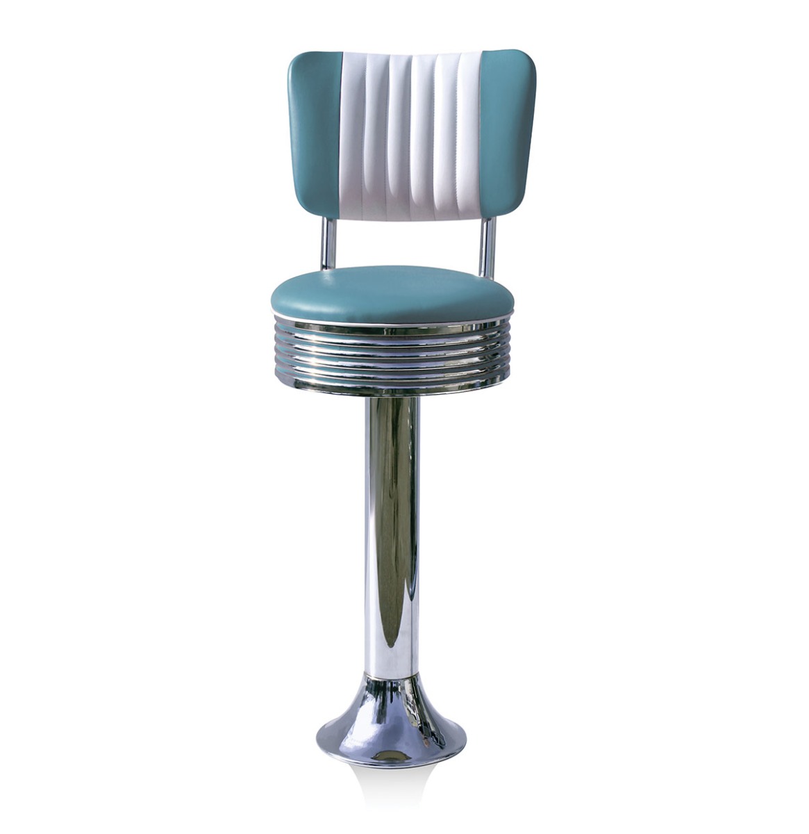 Bar stool BS-27 CB Blue-Beton | Bel Air Retro Fifties Furniture