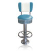 Bar stool BS-27 CB Blue with footring-Hout | Bel Air Retro Fifties Furniture