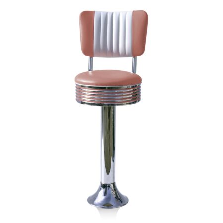 Bar stool BS-27 CB Dusty Rose-Hout | Bel Air Retro Fifties Furniture