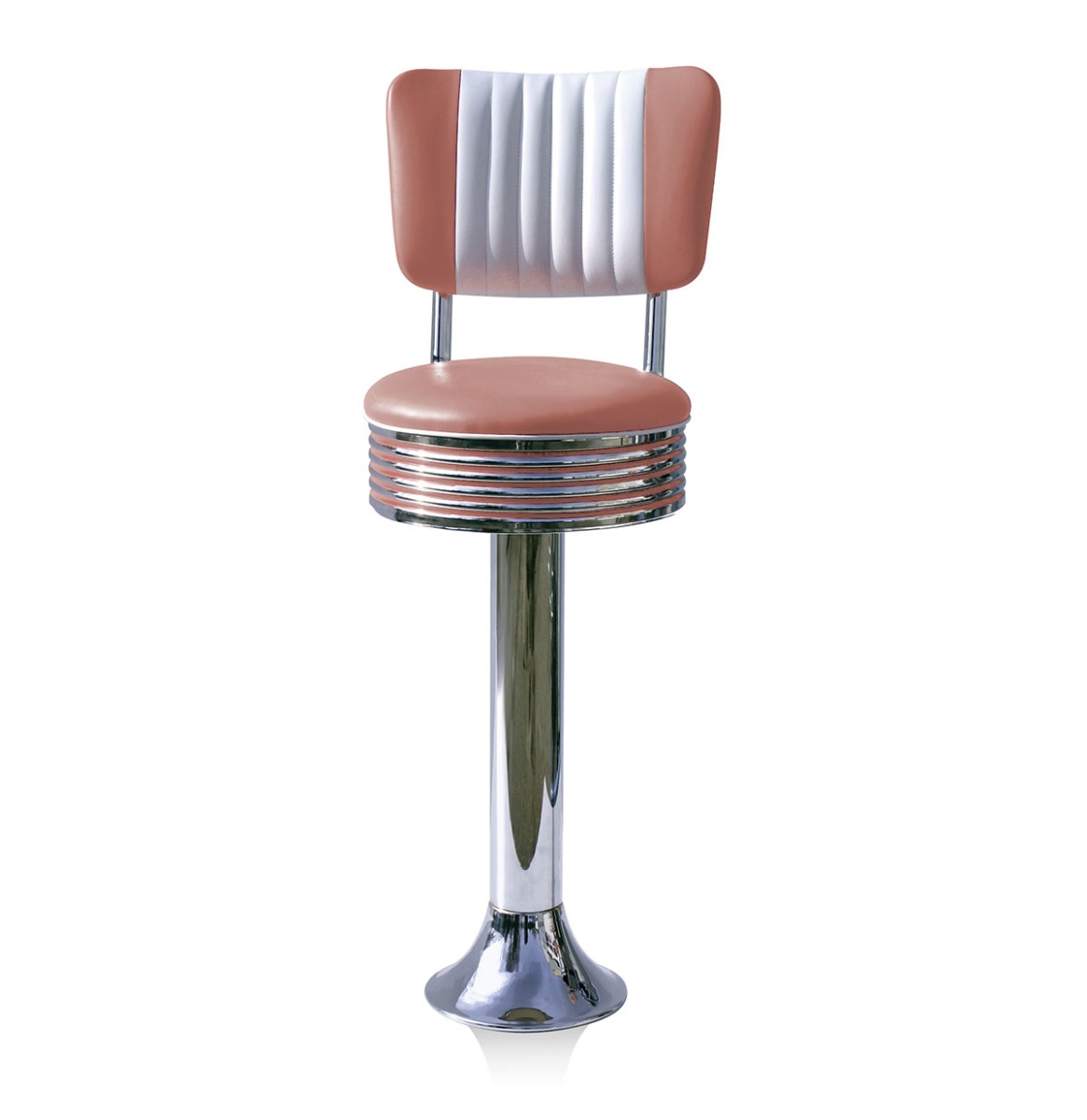 Bar stool BS-27 CB Dusty Rose-Hout | Bel Air Retro Fifties Furniture