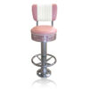 Bar stool BS-27 CB Dusty Rose with footring-Hout | Bel Air Retro Fifties Furniture