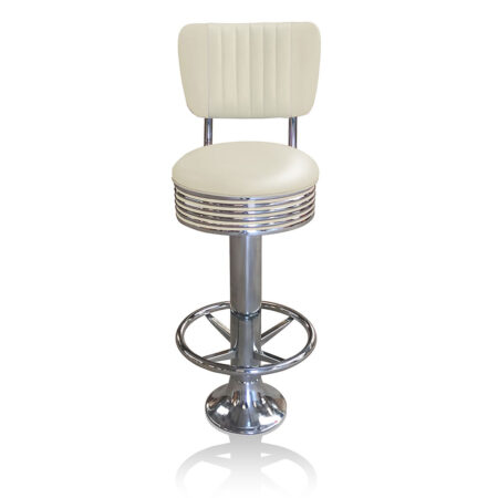 Bar stool BS-27 CB Off White with footring-Beton | Bel Air Retro Fifties Furniture