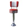 Bar stool BS-27 CB Red-Hout | Bel Air Retro Fifties Furniture