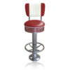 Bar stool BS-27 CB Ruby with footring-Hout | Bel Air Retro Fifties Furniture