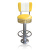 Bar stool BS-27 CB Yellow with footring-Hout | Bel Air Retro Fifties Furniture