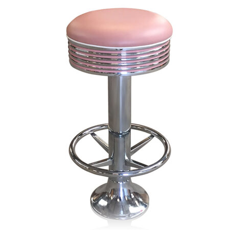 Bar stool BS-27 Dusty Rose with footring-Beton | Bel Air Retro Fifties Furniture