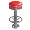 Bar stool BS-27 Red with footring-Hout | Bel Air Retro Fifties Furniture