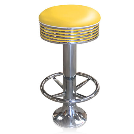Bar stool BS-27 Yellow with footring-Beton | Bel Air Retro Fifties Furniture
