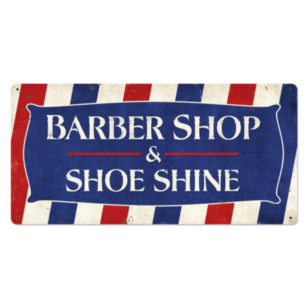 Barber Shop - Shoe Shine Zwaar Metalen Bord | Fiftiesstore