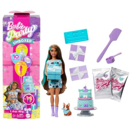 Barbie Party Unboxed 2/1 Pop Met Blauwe Jurk | Mattel