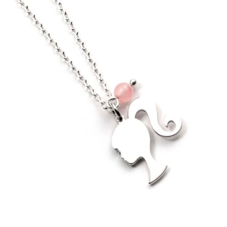 Barbie Sterling Silver Silhouette & Quartz Kraal Charm Ketting | Barbie