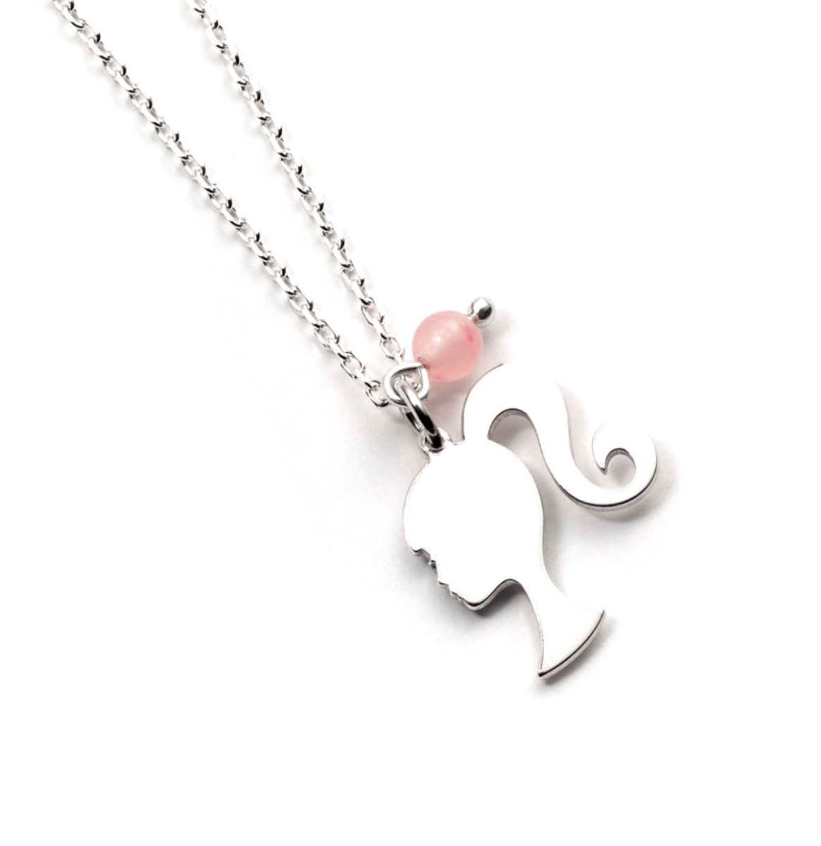 Barbie Sterling Silver Silhouette & Quartz Kraal Charm Ketting | Barbie