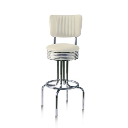 Barkruk BS-28CB Gebroken Wit | Bel Air Retro Fifties Furniture