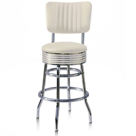 Barkruk BS-29-66CB Gebroken Wit | Bel Air Retro Fifties Furniture