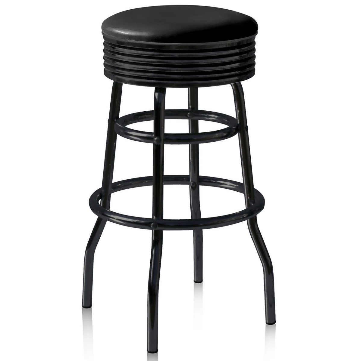Barkruk BS-29-77 - Volledig Zwart | Bel Air Retro Fifties Furniture
