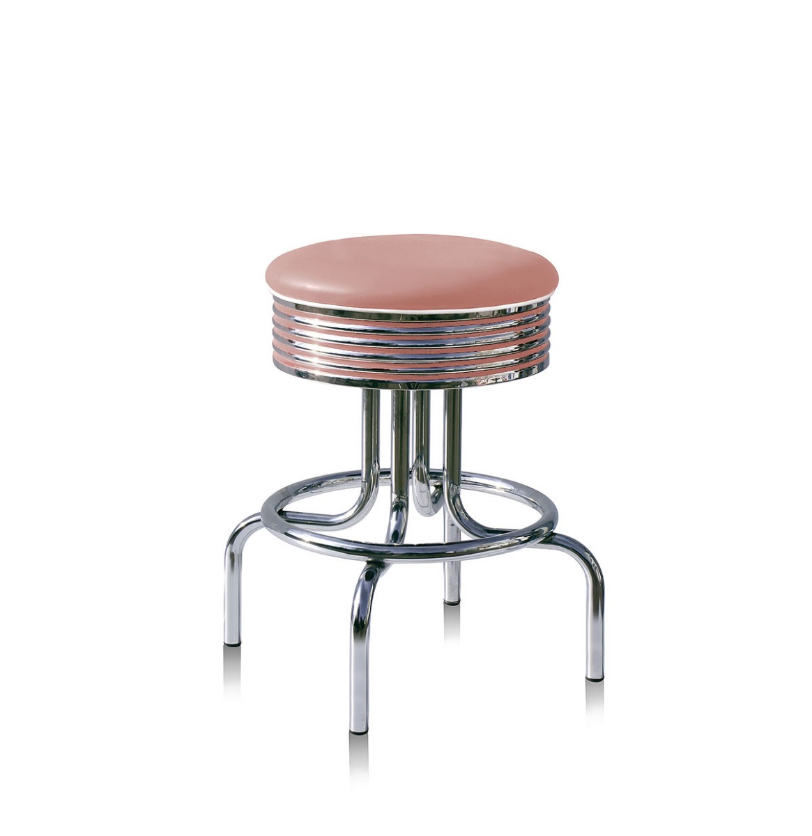 Barkruk Retro BS-28-66 Dusty Rose Zacht Roze 66 cm | Bel Air Retro Fifties Furniture