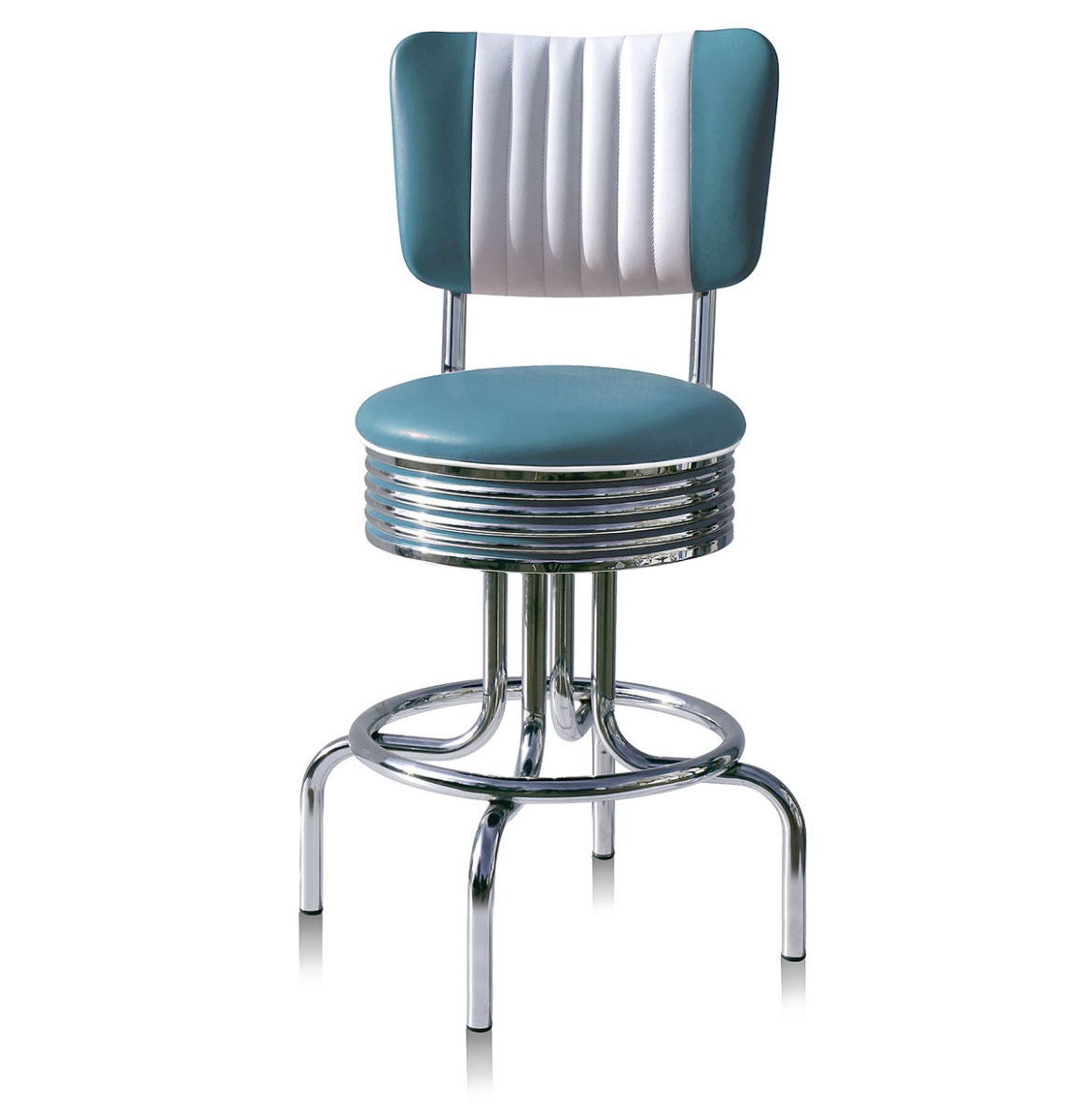 Barkruk Retro BS-28-66CB Blauw 66 cm | Bel Air Retro Fifties Furniture