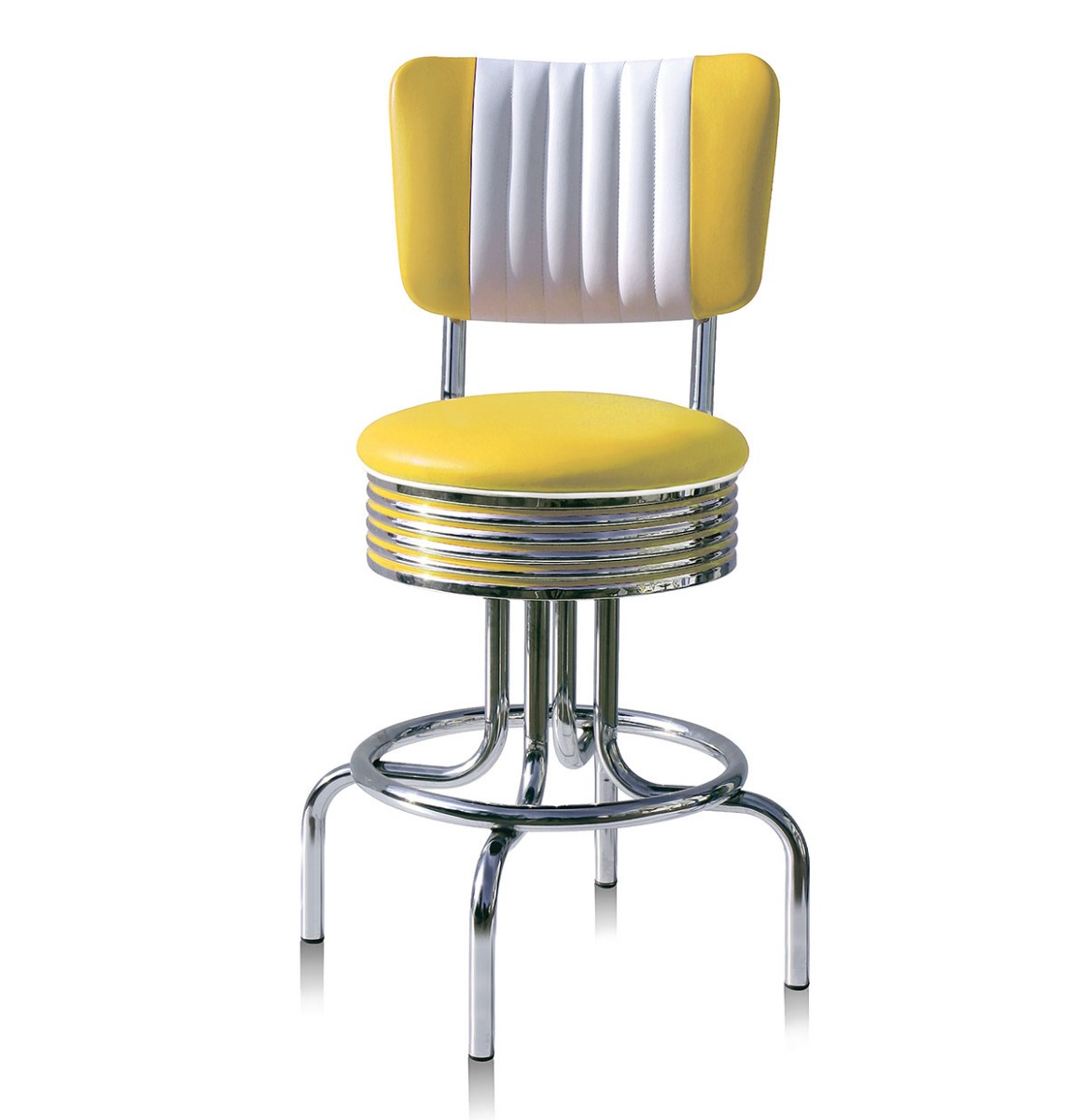 Barkruk Retro BS-28-66CB Geel 66 cm | Bel Air Retro Fifties Furniture