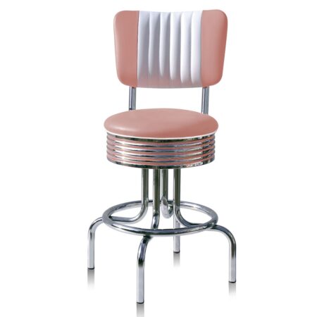 Barkruk Retro BS-28-66CB Zacht Roze 66 cm | Bel Air Retro Fifties Furniture