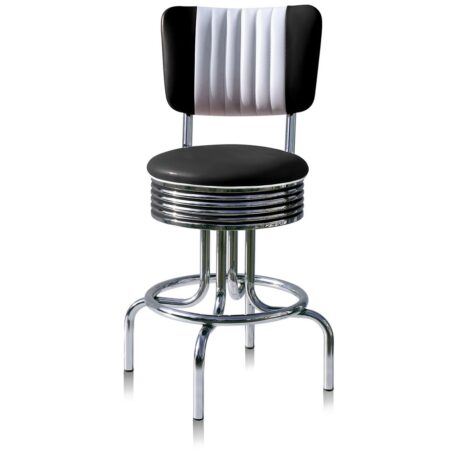 Barkruk Retro BS-28-66CB Zwart 66 cm | Bel Air Retro Fifties Furniture