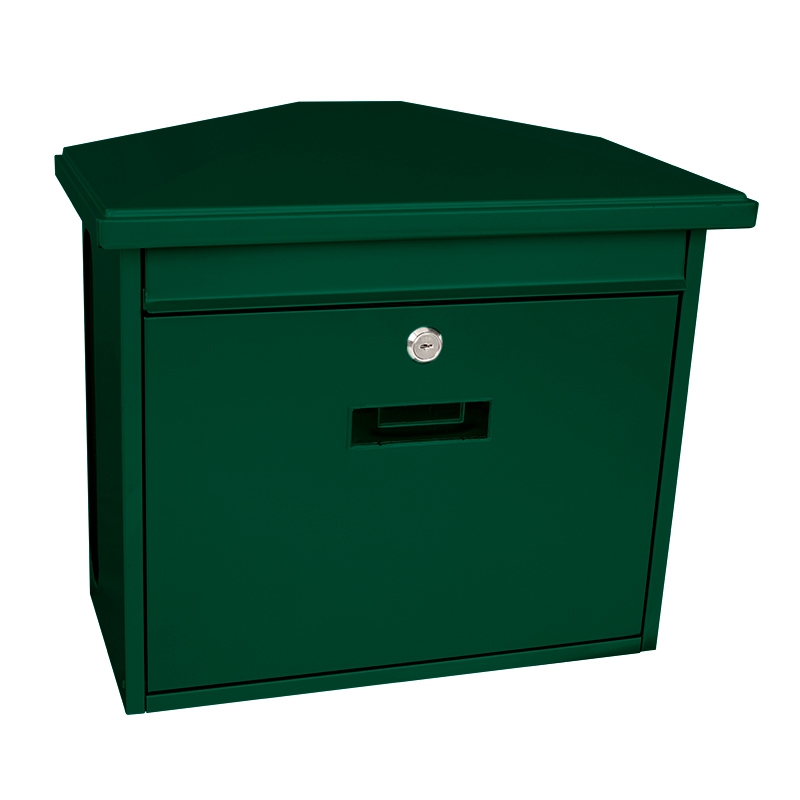 Basic Zamoran wandbrievenbus met krantenvak staal - groen | Basic
