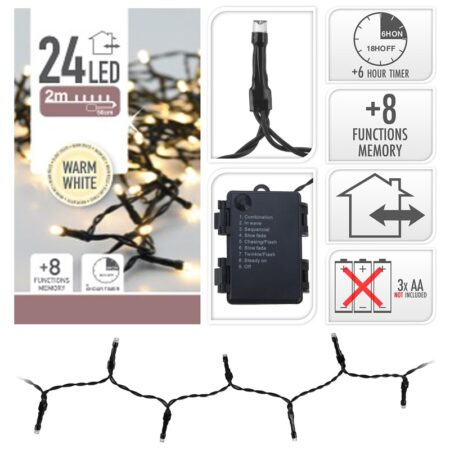 Batterijverlichtng 24L warm wit 2mtr | Home & Styling