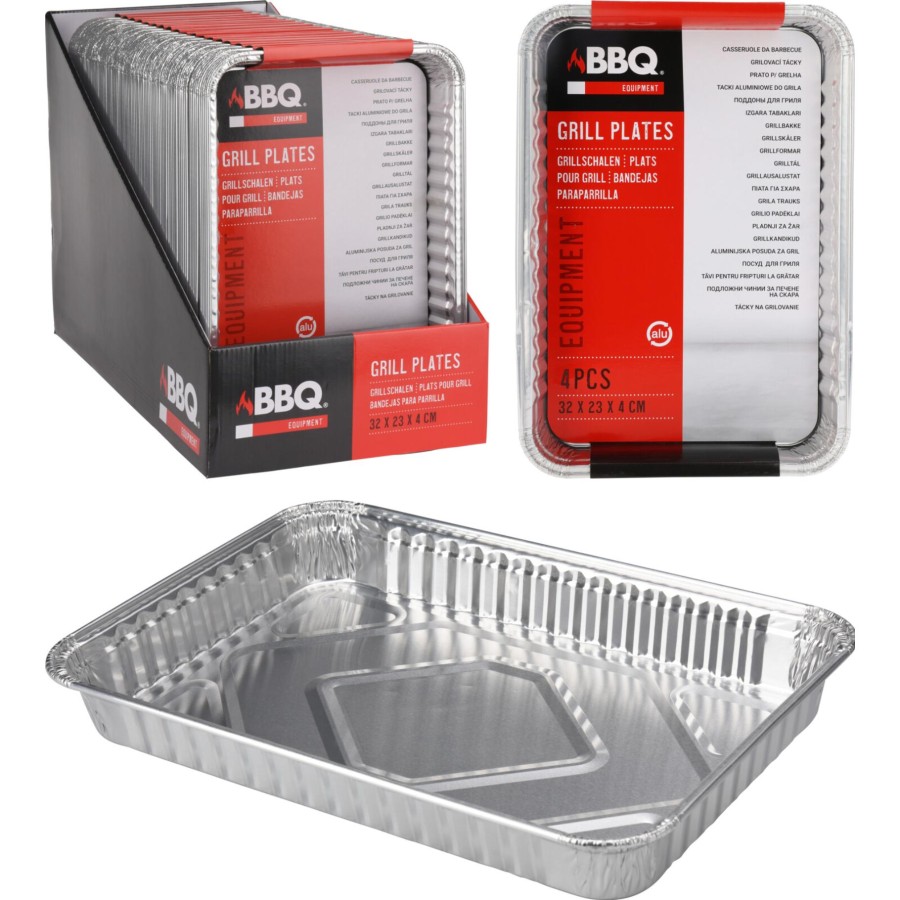 Bbq Schalen Set Van 4 Stuks 32x23 Cm |