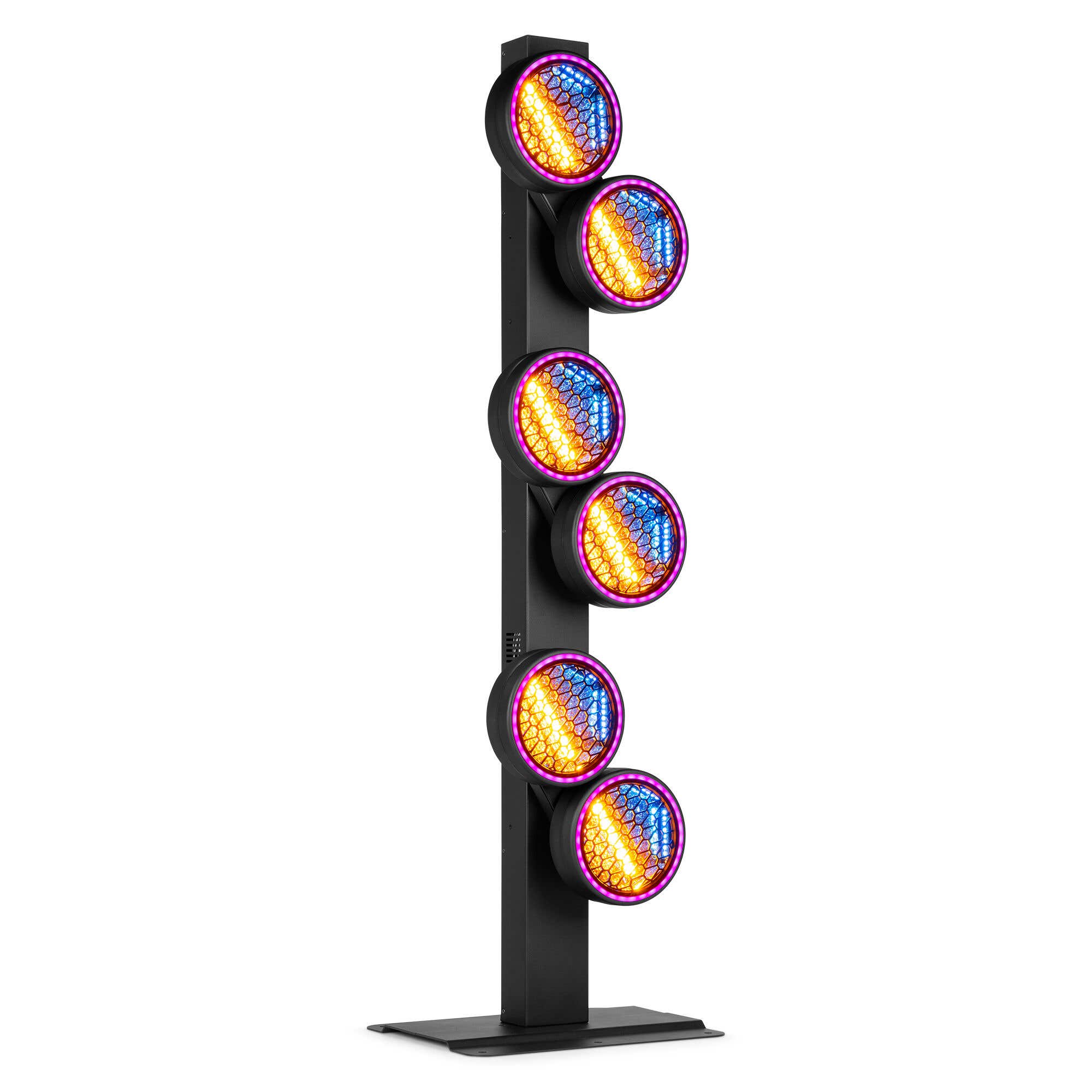 BeamZ RB640 lichteffect - 6x roterende retro blinders met standaard - | BeamZ