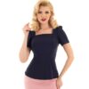 Beatrice Top Navy-XXL | Hearts and Roses