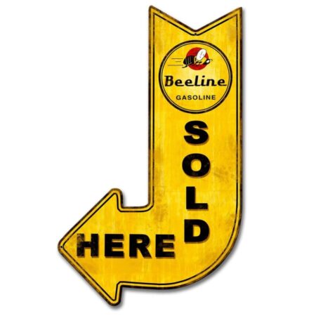 Beeline Gasoline Sold Here Arrow Zwaar Metalen Bord 63 x 37