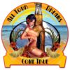 Beer Bottle Lime Girl Half Moon Pin-Up Zware Metalen Bord 40 x 40 cm | Fiftiesstore