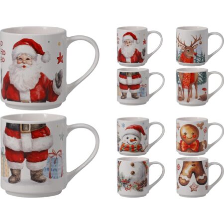 Beker porselein 265ml 2-delig 4 assorti | Home & Styling