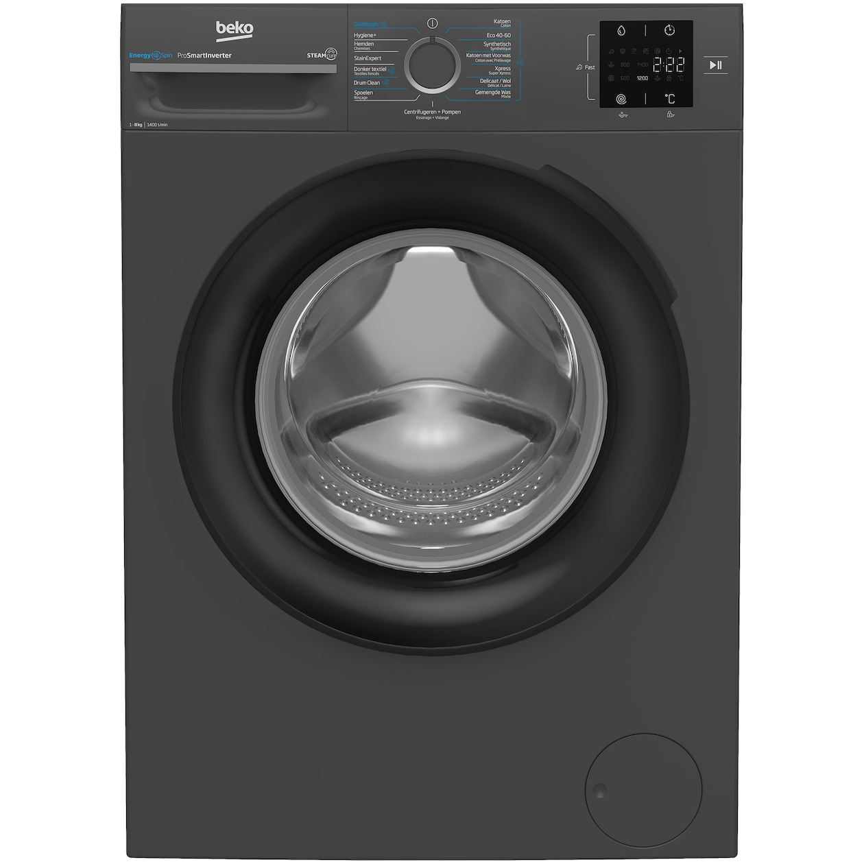 Beko BM3WFT3841A EnergySpin Wasmachine Grijs | Beko