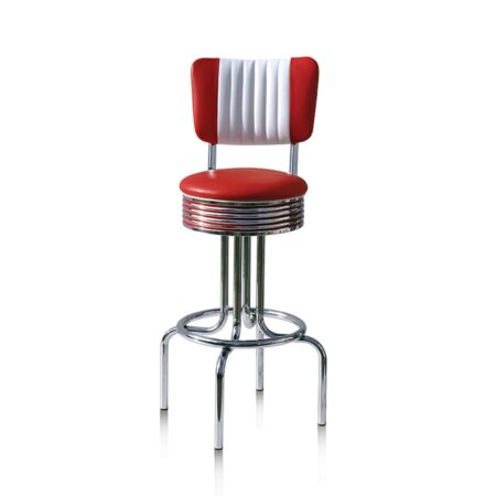 Bel Air Barkruk BS-28CB Rood 77 cm | Bel Air Retro Fifties Furniture