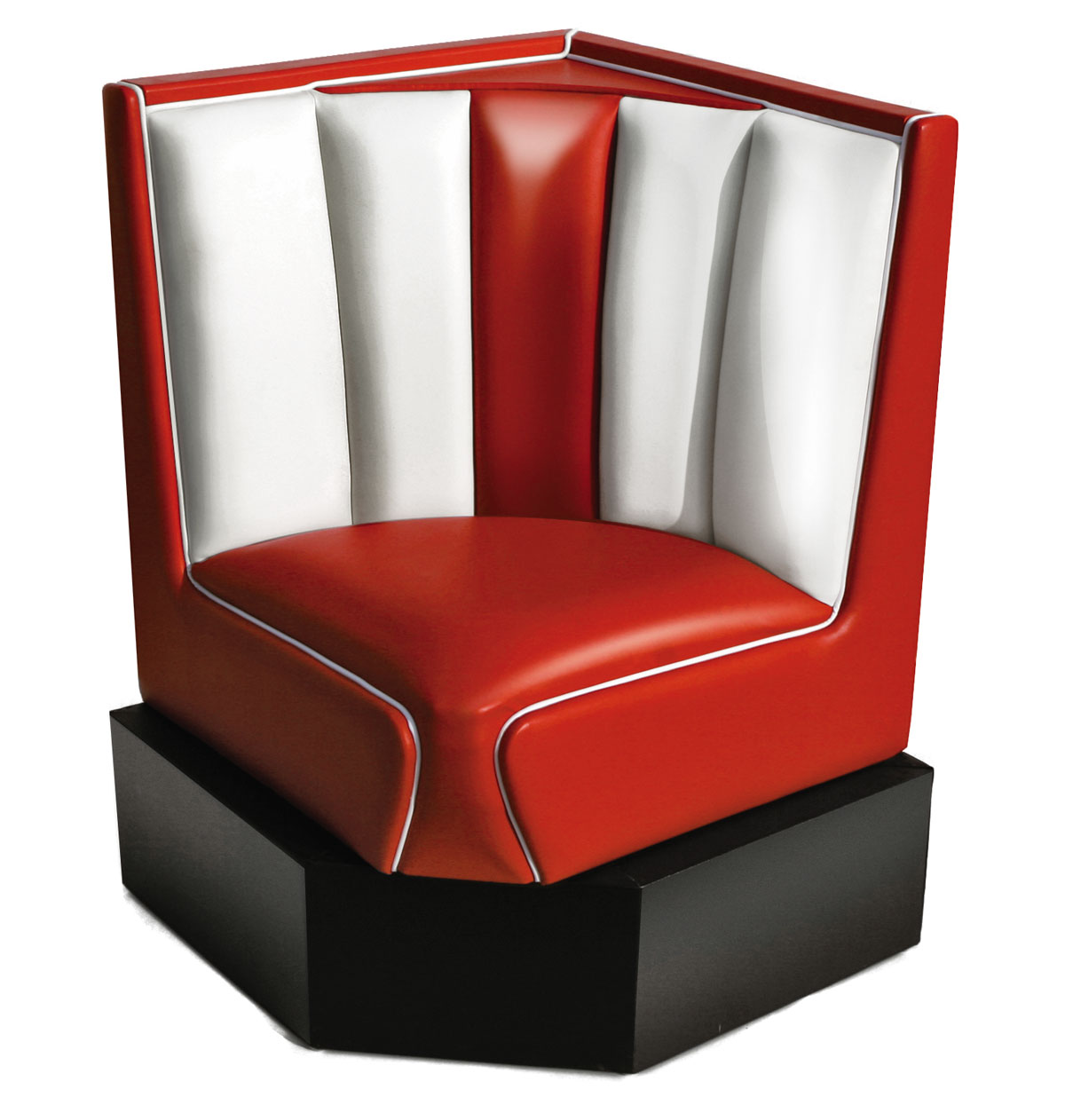 Bel Air Classic Diner Hoek voor Hoekbank Rood 60 x 60 cm | Bel Air Retro Fifties Furniture