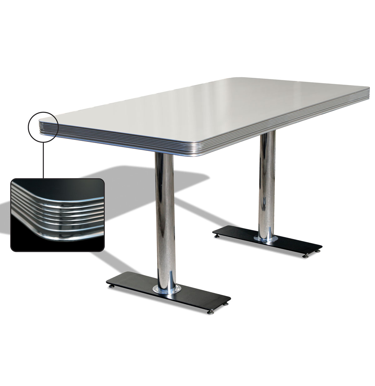 Bel Air Diner Tafel TO-25W Antique White | Bel Air Retro Fifties Furniture