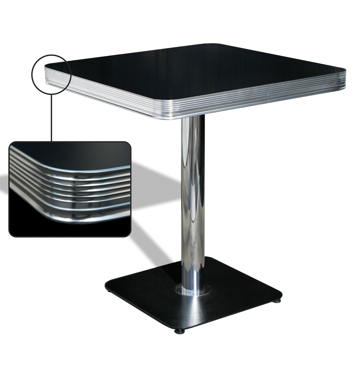 Bel Air Diner Tafel TO23W Blackstone | Bel Air Retro Fifties Furniture