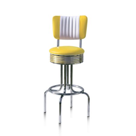 Bel Air Retro Barkruk BS-28CB Geel 77 cm | Bel Air Retro Fifties Furniture