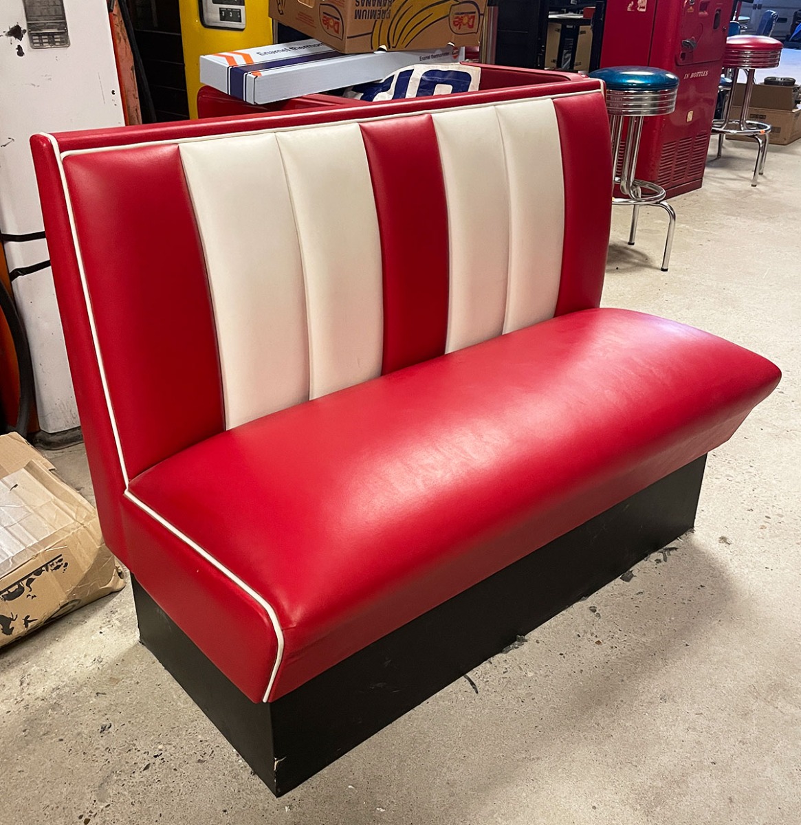 Bel Air Retro Fifties Dinerbank 120 cm - Rood/Wit - Aanbieding | 47% korting | Bel Air Retro Fifties Furniture