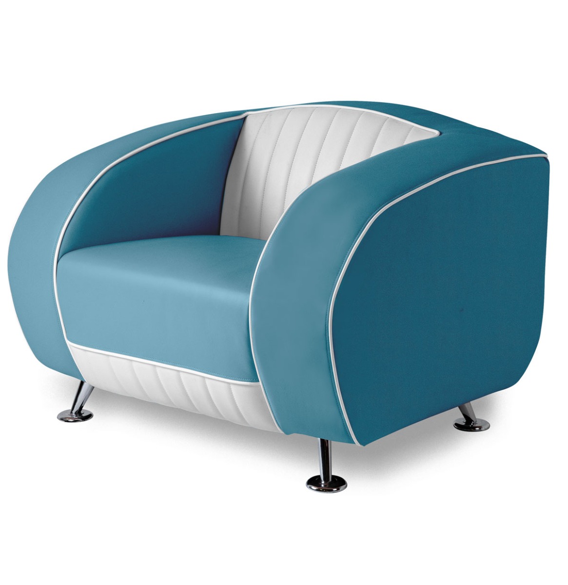 Bel Air Sofa Delucas Retro SF01CB Blauw Eenzitter | Bel Air Retro Fifties Furniture