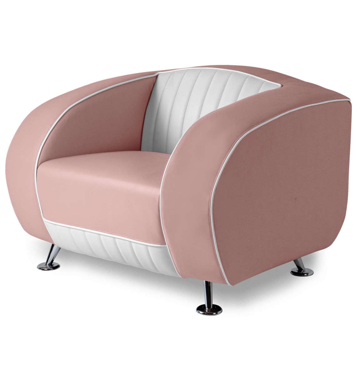Bel Air Sofa Delucas Retro SF01CB Dusty Rose Eenzitter | Bel Air Retro Fifties Furniture