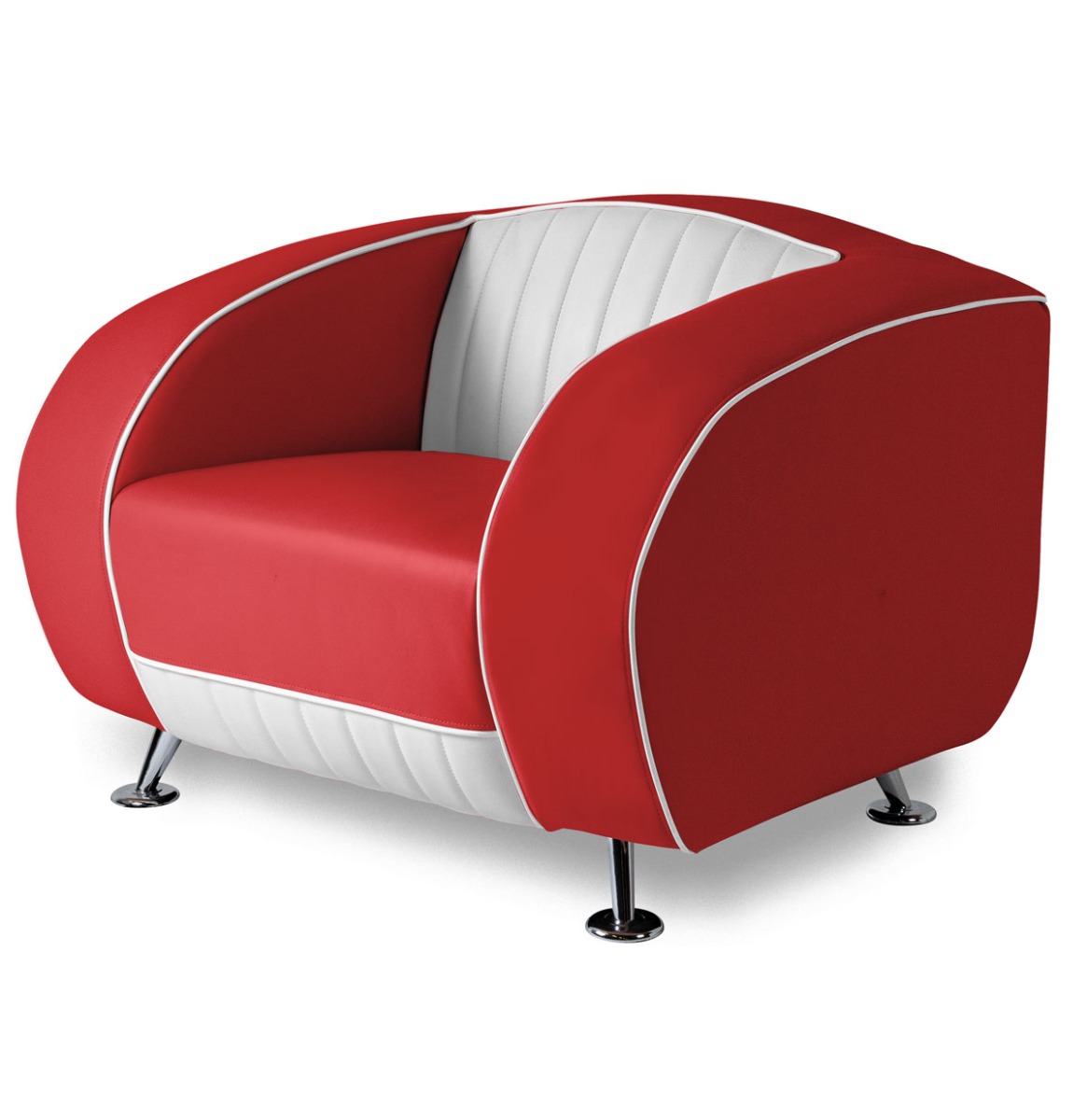 Bel Air Sofa Delucas Retro SF01CB Rood Eenzitter AUGUSTUS 2025 | Bel Air Retro Fifties Furniture