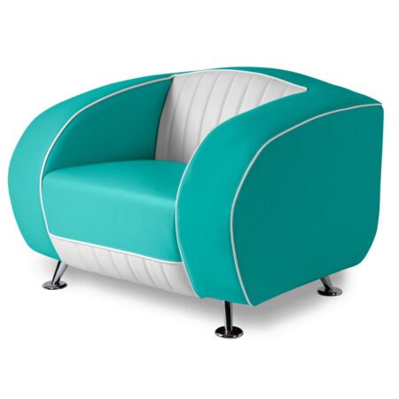 Bel Air Sofa Delucas Retro SF01CB Turquoise Eenzitter | Bel Air Retro Fifties Furniture