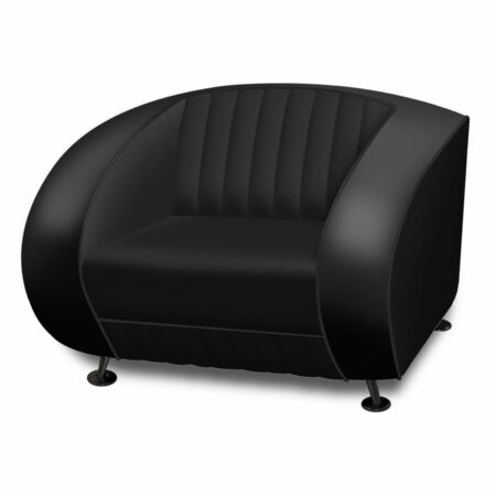 Bel Air Sofa Delucas Retro SF01CB Volledig Zwart Eenzitter | Bel Air Retro Fifties Furniture