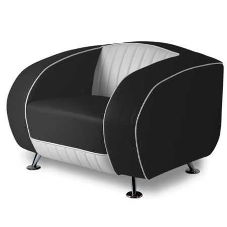 Bel Air Sofa Delucas Retro SF01CB Zwart Eenzitter | Bel Air Retro Fifties Furniture