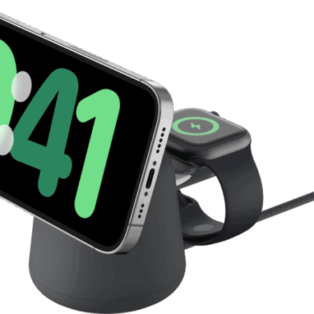Belkin MagSafe en Qi2 2-in-1 Draadloze Oplader 15W met Standaard Zwart