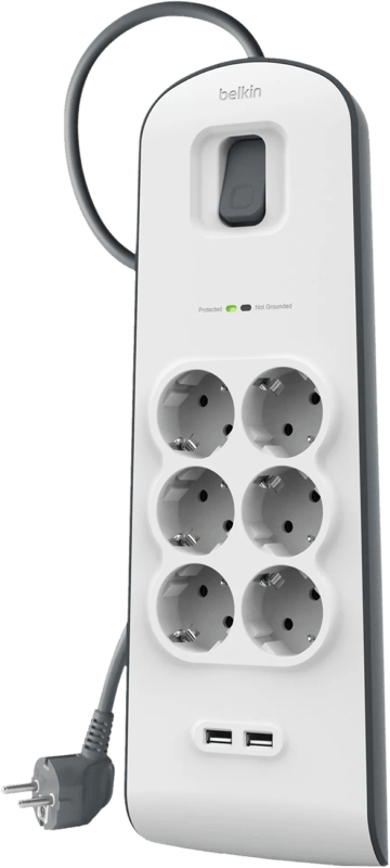 Belkin Surge Protector 6 outlet 2 meter 2x usb